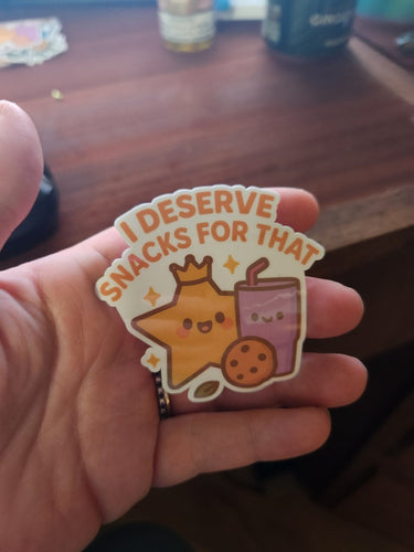 I Deserve Snacks for That Sticker - Sticker - Charm and Char
